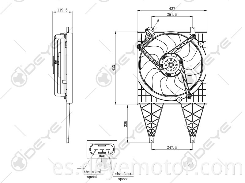 6Q0121207L 6Q0959455AE 6Q0121206C ventilador de refrigeración del radiador del coche para VW POLO DERBY FOX SKODA FABIA SEAT IBIZA